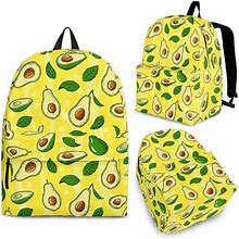 Avocado Yellow Pattern Print Premium Backpack
