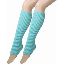 Walk In Clouds Of Comfort Himiway All-Season Sock Options Women's Solid Candy Color Knit Winter Leg Warmers Loose Style Boot Socks Blue One Size