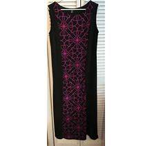 Blooming Rose Xl Spandex/Polyester Womens Long Dress- Black