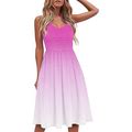 Women Summer Dresses 2023 Spring Dress Solid Color Slim Slim Leisure Dress Holiday