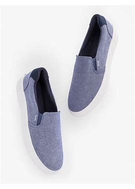Keds® Pursuit Slip-On Canvas Sneakers - Navy Blue - 9 1/2 m - 100% Cotton Talbots