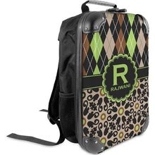 Custom Argyle & Moroccan Mosaic Kids Hard Shell Backpack (Personalized)