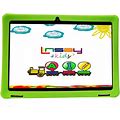 Linsay New 10.1" Funny Kids Wi-Fi Tablet Octa Core 128GB With Green Kids Defender Case Newest Android 13, Google Certified - Green