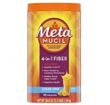 Metamucil Daily Fiber Supplement, Powder, Sugar Free Orange - 36.8 Oz