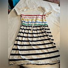 Gap Dresses | Gap Kids Colorful Rainbow Stripes Short Sleeve Cotton Dress Size Xxl | Color: Pink | Size: Xxlg