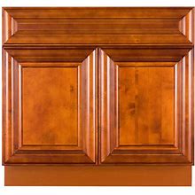 Cambridge Assembled 36x34.5x24 in. Sink Base Cabinet With 2 Doors In Chestnut