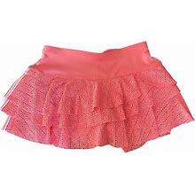Lucky In Love Women's Patch Stripe Rally Skirt Skort Size Xs(0)-2