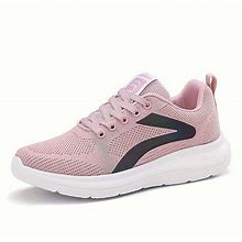 Solid Color Casual Sneakers, Women's Comfortable Breathable Running Fashion Low Top Lightweight Sports Shoes Affordable,Temu