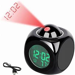 Smart Alarm Projection Alarm Clock For Bedrooms Digital Voice Report Alarm Clock 12 24 Hdigital Electric Clocks With Voice Talking LED Time Black