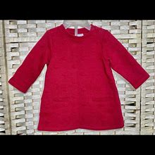 H&M Dresses | H & M Baby Girls 4-6 Mos Wine Colored A Line Long Sleeve Thick Waffle Knit | Color: Red | Size: 3-6Mb