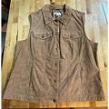 Duparquet Copper Cookware Jackets & Coats | D&Co Denim & Company Womens Brushed Leather Snap Up Vest Size Large | Color: Brown | Size: L