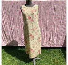 Talbots Dresses | Vintage Floral Dress Pastel Yellow 1990S | S-M | Cottagecore Silk Talbots | Color: Pink/Yellow | Size: M