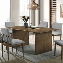 Velez Mid-Century Modern Natural Tone And Light Grey Solid Wood 5-Piece Dining Table Set By Furniture Of America