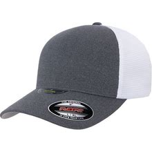 Flexfit 5511UP Unipanel Trucker Hat - Melange Dark Grey/ White S/M