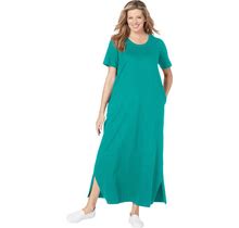Plus Size Women's Perfect Short-Sleeve Scoopneck Maxi Tee Dress By Woman Within In Waterfall (Size 5X)