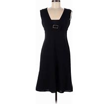 Valentino Casual Dress - A-Line Square Sleeveless: Black Solid Dresses - Women's Size 6