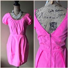 J. Crew Dresses | J. Crew Hot Pink 100% Silk V-Back Dress W Pockets | Color: Pink | Size: 0