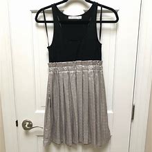 Minkpink Dresses | Minkpink Tulip Pleated Tank Dress - Black/Silver | Color: Black/Silver | Size: S