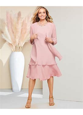 Draper's & Damon's Women's Special Occasion Flirty Jacket Dress - Pink - XL - Misses