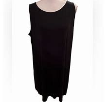 Eileen Fisher Dresses | Eileen Fisher Woman Rayon Lycra Shift Dress Jet Black Sleeveless Dress Size 2X | Color: Black | Size: 2X