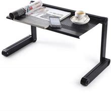 Ergonomics Aluminum Vented Adjustable Multi-Functional Laptop Desk Portable Bed Tray, Black