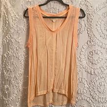 Anthropologie Tops | Anthro "Cloth & Stone" Peach Colored Tank | Color: Red/Tan | Size: L