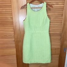 J. Crew Dresses | J. Crew Neon Tweed Sleeveless Racerback Dress Size 6 | Color: Green/Yellow | Size: 6
