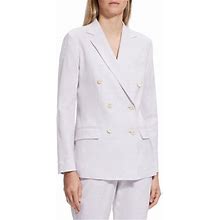 Theory Womens Fitted Linen-Blend Jacket, 4