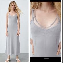 Zara Dresses | Zara Combination Knit Dress | Color: Gray | Size: M
