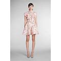 Zimmermann Dress In Beige Linen - Pink - Mini Dresses Size 2