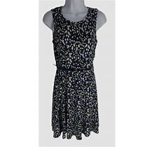$99 Jessica Howard Women's Black Sleeveless Floral Belted Dress Petite