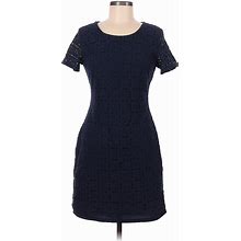 Sharagano Casual Dress - Sheath: Blue Jacquard Dresses - Women's Size 8