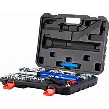 Vevor Hydraulic Flaring Tool Kit, 45 Double Flaring Tool For Brake Repair, 3/16"-1/2" Copper Lines, With Tube Cutter And Deburrer, 32 PCS Brake Flare