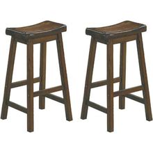 Lexicon Saddleback 29" Solid Wood Bar Stool In Cherry (Set Of 2), Red, Bar Stools