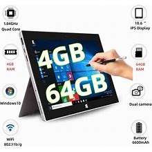 New 10.6 Inch Windows 10 Tablet 4GB RAM 64GB ROM 64-Bit HDMI-Compatible 1920 X 1080 IPS Micro USB
