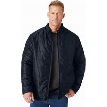 Men's Big & Tall Packable Puffer Jacket By Kingsize In Black (Size 5XL)