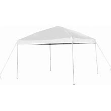 Flash Furniture JJ-GZ1010-WH-GG 9 3/4 ft Square Pop Up Canopy Tent W/ Carry Bag - White Polyester, Steel Frame