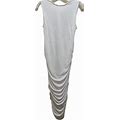 Venus Dress Ruching White Jewelry Slinky Sleeveless Bodycon Medium