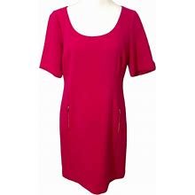 Ann Taylor Dresses | Ann Taylor Petite Short Sleeve Sheath Dress, 10 Petite | Color: Pink | Size: 10P