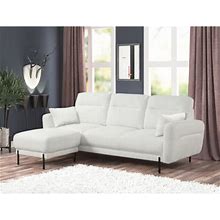 White Sectional - Latitude Run® Dzeneta 2 - Piece Upholstered Chaise Sectional Velvet | 34.5 H X 74 W X 59 D In | Wayfair