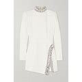 Andrew Gn Crystal-Embellished Cady Mini Dress - Women - Off-White Dresses - FR46