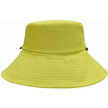 Fesfesfes Summer Fishermans Hat Men's And Women's Fashion Solid Color Double Sided With Windproof Cord Cap Sun Hat