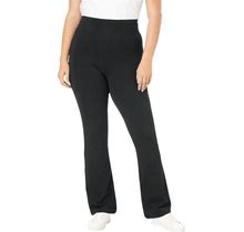 Plus Size Women's Essential Stretch Yoga Pant By Roaman's In Heather Charcoal (Size 26/28) Bootcut Pull On Gym Workout