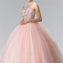 Gls Collective Dresses | High Neck Sequin Ballgown Prom Dress Gsgl2206 | Color: Pink | Size: Various