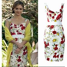AUTH Dolce&Gabbana Daisies And Poppies Floral Printed Bustier Dress 38It 2 US S