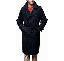 LONDON FOG Men's Iconic Double Breasted Trench Coat With Zip-Out Liner And Removable Top Collar