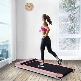 Portable Treadmill Under Desk Walking Pad Flat Slim Treadmill With LED Display & Sport APP, Running Machine - Pink