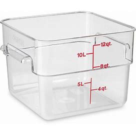 Cambro Square Food Storage Containers - 12 Quart, Clear - ULINE - Carton Of 6 - S-22308