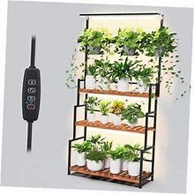 Hanging Plant Stand With Grow Light, 3 Tier Metal Plant