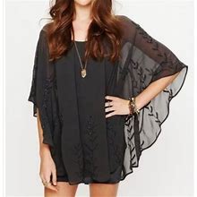 Free People Dresses | Free People Beaded Grey Dolman Dress | Color: Gray | Size: Xs